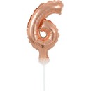 Number Rose Gold Number 6 foil balloon for cake 13 cm