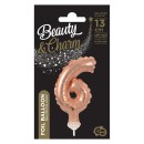 Number Rose Gold Number 6 foil balloon for cake 13 cm