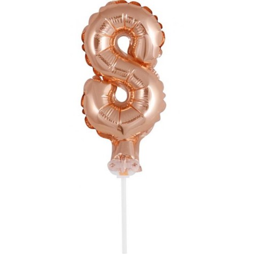 Number Rose Gold Number 8 foil balloon for cake 13 cm