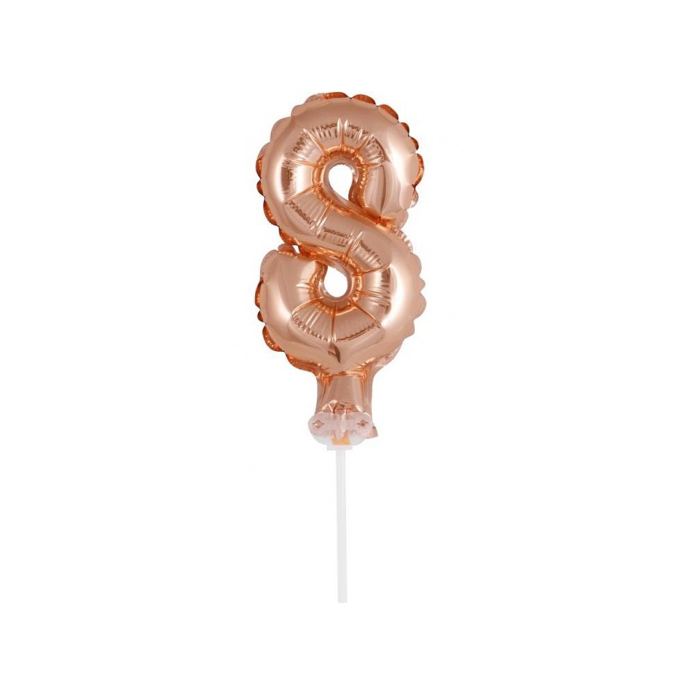 Number Rose Gold Number 8 foil balloon for cake 13 cm
