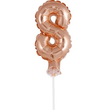 Number Rose Gold Number 8 foil balloon for cake 13 cm