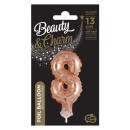 Number Rose Gold Number 8 foil balloon for cake 13 cm