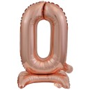Number Rose Gold mini number 0 foil balloon with base 38 cm