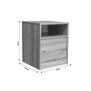 Table de chevet en  bois gris 40x40x50 cm
