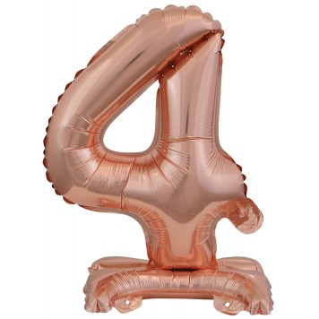 Number Rose Gold mini number 4 foil balloon with stand 38 cm