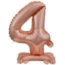 Number Rose Gold mini number 4 foil balloon with stand 38 cm