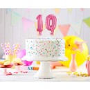 Number Pink Pink number 0 foil balloon for cake 13 cm