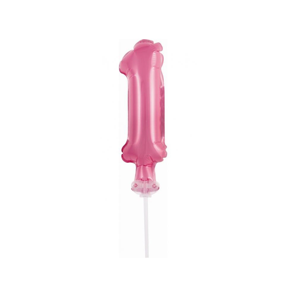 Number Pink Pink Number 1 Foil Balloon for Cake 13 cm