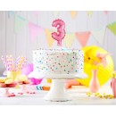 Number Pink Pink number 3 foil balloon for cake 13 cm