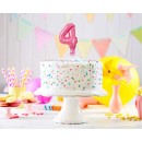 Number Pink Pink number 4 foil balloon for cake 13 cm