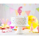 Number Pink Pink number 6 foil balloon for cake 13 cm