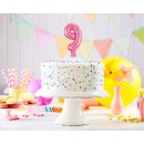 Number Pink Pink Number 9 Foil Balloon for Cake 13 cm