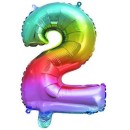 Number Multicolour Metallic mini number 2 foil balloon 32 cm