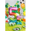 Number Rainbow Colorful mini number 5 foil balloon with base 38 cm