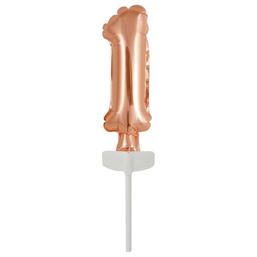 Number Rose Gold Number 1 Foil Balloon for Cake 13 cm