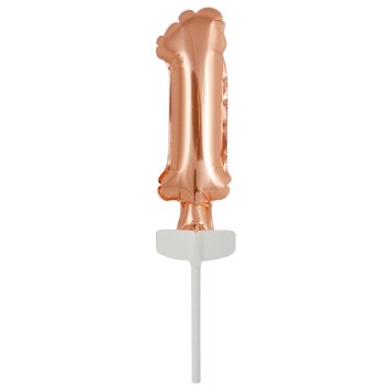 Number Rose Gold Number 1 Foil Balloon for Cake 13 cm