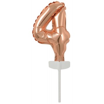 Number Rose Gold number 4 foil balloon for cake 13 cm