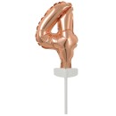 Number Rose Gold number 4 foil balloon for cake 13 cm