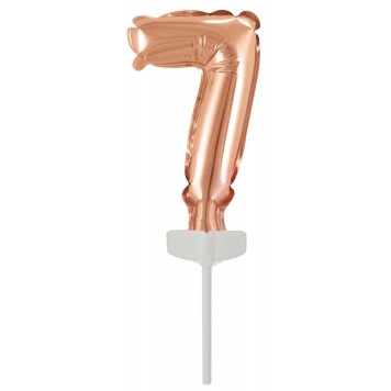 Number Rose Gold number 7 foil balloon for cake 13 cm