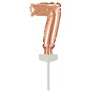Number Rose Gold number 7 foil balloon for cake 13 cm