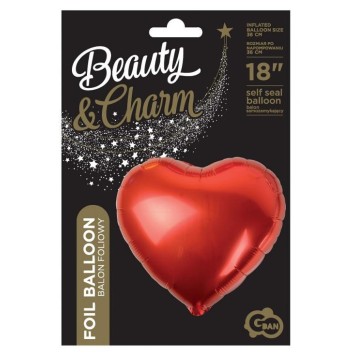 Satin Red Heart Foil Balloon 36 cm
