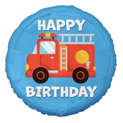 Vehicle Fire Fighter Firefighter Happy Birthday Foil Balloon 36 cm