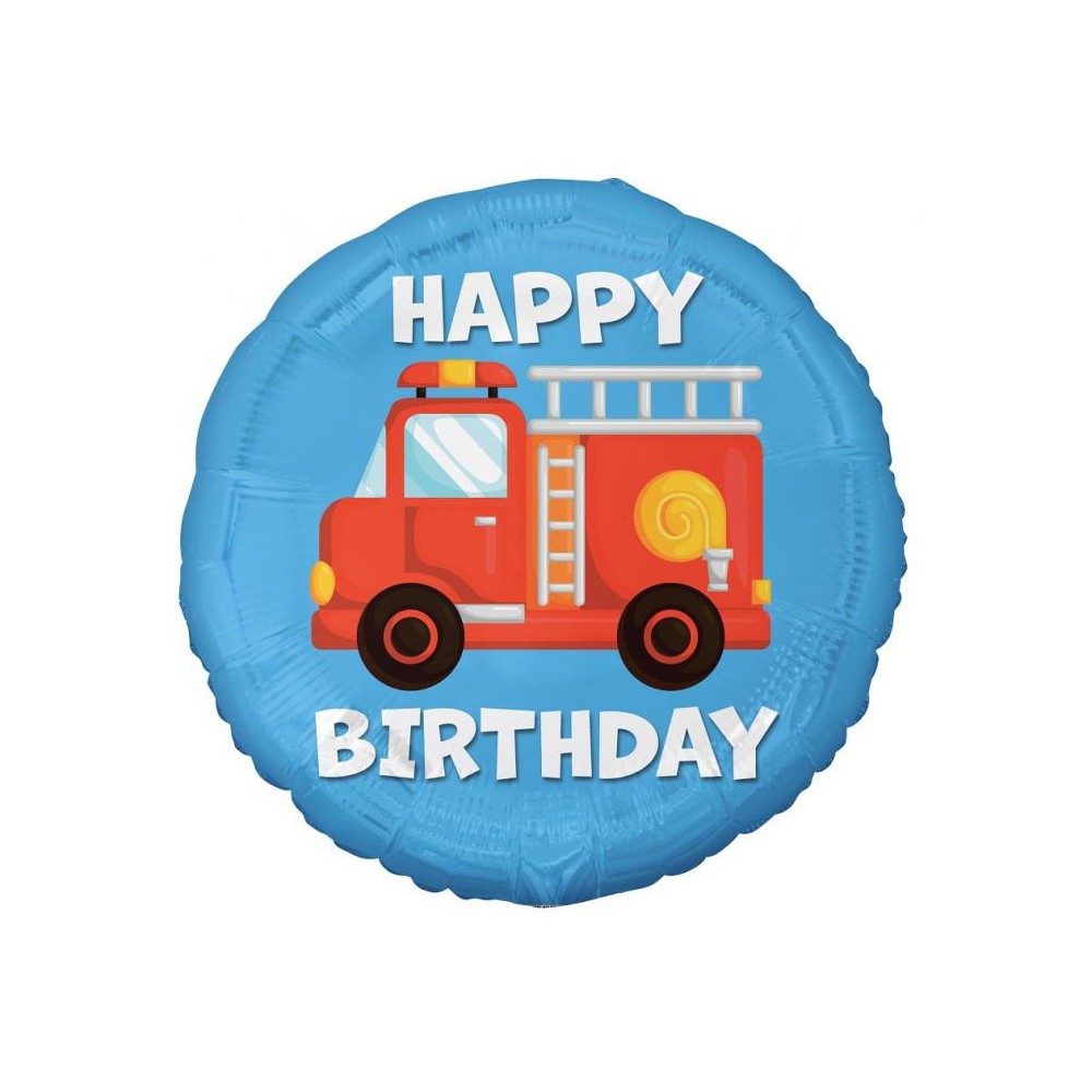 Vehicle Fire Fighter Firefighter Happy Birthday Foil Balloon 36 cm