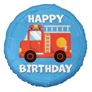 Vehicle Fire Fighter Firefighter Happy Birthday Foil Balloon 36 cm