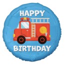 Vehicle Fire Fighter Firefighter Happy Birthday Foil Balloon 36 cm