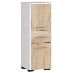Meuble de salle de bain 30x85x30cm Blanc marron