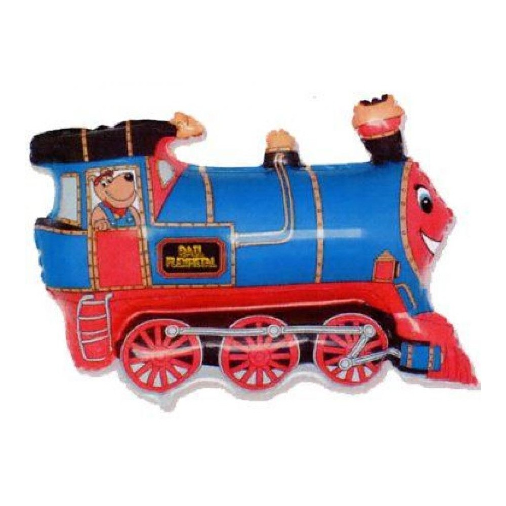 Train Blue foil balloon 36 cm (WP)