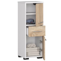 Meuble de salle de bain 30x85x30cm Blanc marron
