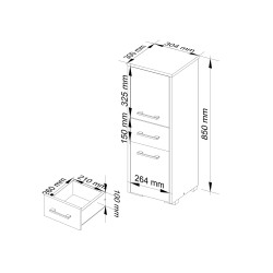 Meuble de salle de bain 30x85x30cm Blanc marron