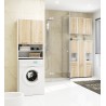Meuble de salle de bain 30x85x30cm Blanc marron