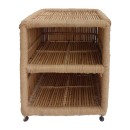 Table de chevet en bambou marron 42x32x51cm
