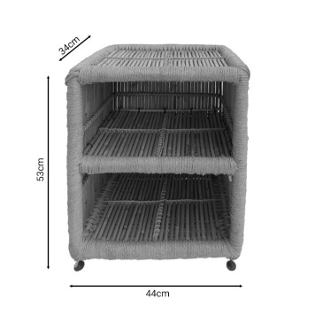 Table de chevet en bambou marron 42x32x51cm

