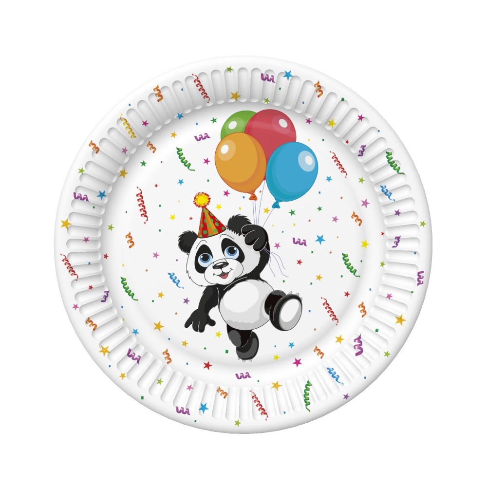Animals Funny Panda paper plate 8 pcs 18 cm