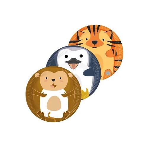 Animals Zoo paper plate 8 pcs 23 cm FSC