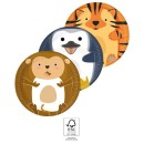 Animals Zoo paper plate 8 pcs 23 cm FSC