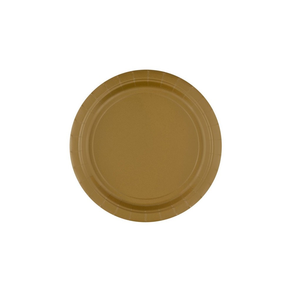 Colour Gold Golden Paper Plate 8 pcs 23 cm