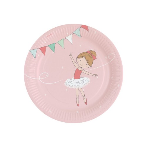 Ballet Little Dancer Ballerina paper plate set of 8, 23 cm