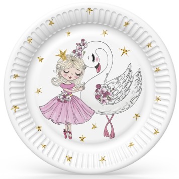 Ballet With Swan Ballerina Paper Plate 8 pcs 18 cm