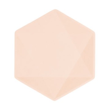 Colour Vert Decor Peach Hexagonal Plate Set of 6, 15.8 cm