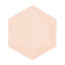 Colour Vert Decor Peach Hexagonal Plate Set of 6, 15.8 cm