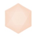 Colour Vert Decor Peach Hexagonal Deep Plate Set of 6, 15.8 cm