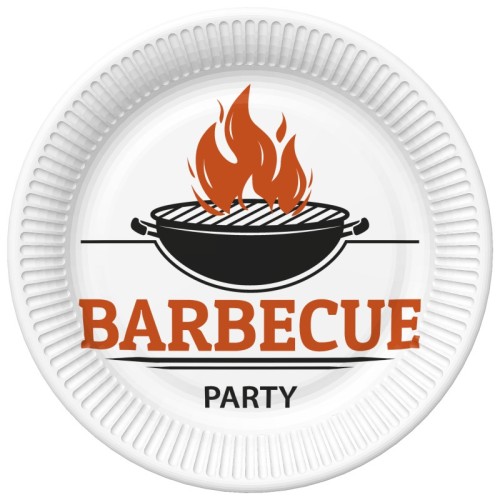 BBQ Party Barbecue paper plates 8-pack, 22.7 cm
