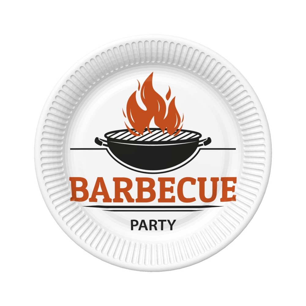 BBQ Party Barbecue paper plates 8-pack, 22.7 cm