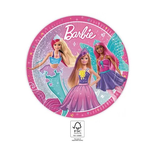 Barbie Fantasy paper plate 8 pcs 23 cm FSC