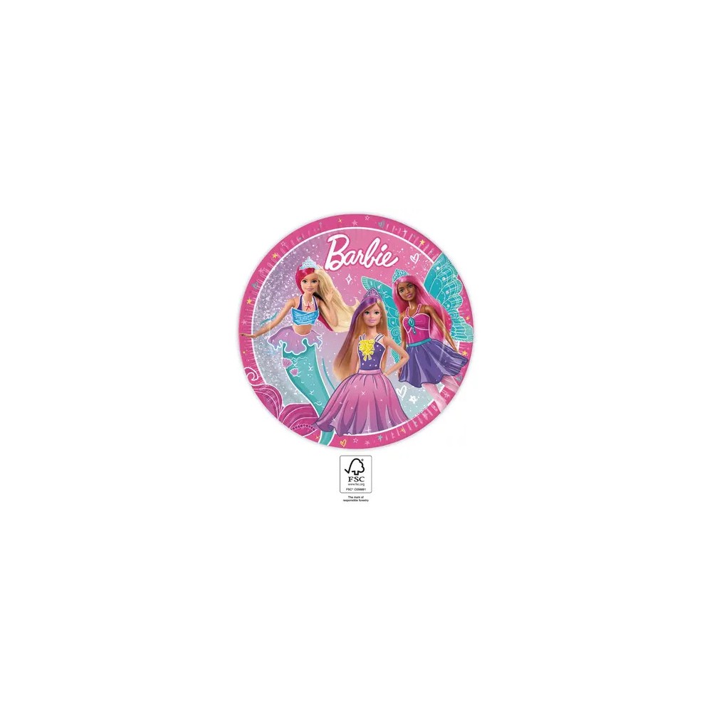 Barbie Fantasy paper plate 8 pcs 23 cm FSC