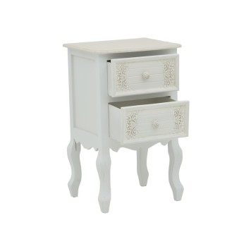 Table de chevet blanc antique bois 40x45x65 cm

